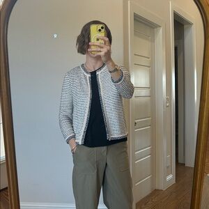 Ann Taylor Factory Striped Open Front Cardigan – Women’s Medium